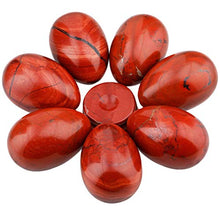 Load image into Gallery viewer, mookaitedecor Bundle - 2 Items: Red Jasper Crystal Egg with Stone Stand &amp; Pocket Palm Stone Worry Stones
