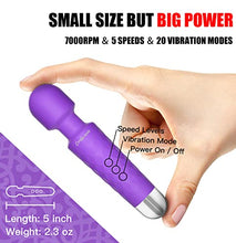Load image into Gallery viewer, Powerful Vibrator Adult Sensory Toys,Mini Viberate Wand Massager with 20 Vibration Modes,Whisper Quiet,Waterproof,Handheld, Cordless Dildo,Sex Toys Accessories for Women Couples Pleasure(Purple)
