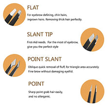 Load image into Gallery viewer, LUDOUPIER [4+1 Pieces] Tweezers Set with Travel Case, Great Precision Upgrade Professional Anti-rust Alloy Tweezers for Women &amp; Men, Multi-purpose as Eyebrows Facial Hair Ingrown Hair Removal
