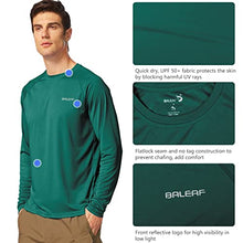 Load image into Gallery viewer, BALEAF Men's Long Sleeve Shirts Lightweight UPF 50+ Sun Protection SPF T-Shirts Fishing Hiking Running Emerald Size M
