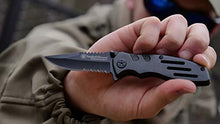 Load image into Gallery viewer, Smith &amp; Wesson Extreme Ops SWA24S 7.1in S.S. Folding Knife with 3.1in Serrated Clip Point Blade and Aluminum Handle for Outdoor, Tactical, Survival and EDC
