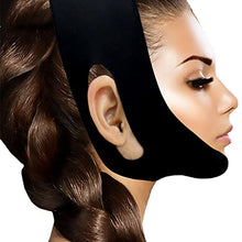 Load image into Gallery viewer, WIDVIH Silicone Double Chin Reducer，V Line Mask Facial Slimming Strap，Chin Up Mask Face Lifting Belt，Reusable Men And Women V Shaped Face And Neck Silicone Lifting Bandage To Tighten The Skin（Black)
