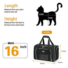 Load image into Gallery viewer, SERCOVE Special Soft Carrier is for Pet Transportation, Suitable for Small and Medium Sized Cats Dogs Rabbits and Birds Foldable and Breathable Pet Carrier (Medium, Black(2028))

