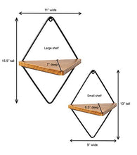 Load image into Gallery viewer, Simulayte Floating Geometric Triangle Shelves | Rustic Wall Shelf Set of 3 | Modern Wall Decor | Diamond Frame | Farmhouse Art | Mounting Hardware Included
