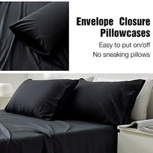 Load image into Gallery viewer, AKK Ultra Soft Brushed Microfiber Sheet Set 14" Deep Pocket, Queen 4 Piece Hypoallergenic Sheets Black, Wrinkle Free Durable

