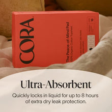 Load image into Gallery viewer, Cora Organic Pads | Ultra Thin Period Pads with Wings | Super Absorbency | Ultra-Absorbent Sanitary Pads for Women | 100% Organic Cotton Topsheet (36 Count)

