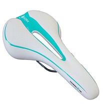 Load image into Gallery viewer, GORIX Bike Saddle Seat Comfortable Cushion with Rail Mountain Road Bicycle for Men and Women (GX-C19) (White×Celeste)
