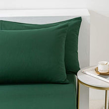 Load image into Gallery viewer, PY HOME &amp; SPORTS Queen Bed Sheets Set 4 Piece 1800 Thread Count Green Bed Sheets Queen Set with 16" Deep Pocket Super Soft and Comforterble (Green, Queen)
