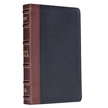 Load image into Gallery viewer, KJV Holy Bible, Standard Size, Premium Full Grain Leather Red Letter Edition - Thumb Index &amp; Ribbon Marker, King James Version, Black/Saddle Tan
