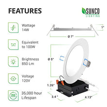 Load image into Gallery viewer, Sunco Lighting 6 Pack 6 Inch Slim LED Downlight with Junction Box, 14W=100W, 850 LM, Dimmable, 3000K Warm White, Recessed Jbox Fixture, Simple Retrofit Installation - ETL &amp; Energy Star
