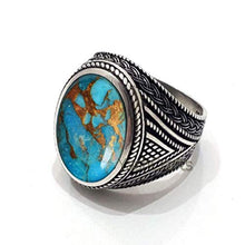 Load image into Gallery viewer, Blue Copper Turquoise Ring, 925 Sterling Silver Jewelry, December Birthstone Ring, Blue Copper Turquoise Men's Ring, Mens Turquoise Gemstone Ring, Ring For Him, Mens Ring, Birthday Gift, Gift Ring
