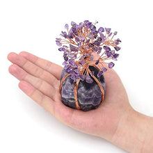 Load image into Gallery viewer, Top Plaza Chakra Healing Crystals Copper Money Tree Wrapped On Natural Amethyst Base Feng Shui Luck Figurine
