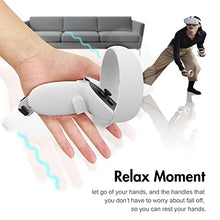 Load image into Gallery viewer, AMVR Touch Controller Grip Anti-Throw Strap Accessories for Oculus Quest 2 with Battery Opening, Adjustable Wrist Knuckle Strap (Gray)

