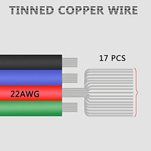 Load image into Gallery viewer, LEADTOPS 22AWG 4pin LED Electric RGB Wire 22 Gauge 65.6ft 20m Conductor Extension Cable Line Cord for RGB LED Strip 5050 3528
