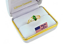 Load image into Gallery viewer, Lab Created Emerald Marquise Wrap Ring, 10k Yellow Gold, 12k Pink and Green Gold Black Hills Gold Motif, Size 7
