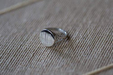 Load image into Gallery viewer, Round Monogram Sterling Silver Ring
