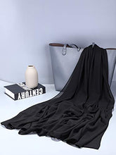 Load image into Gallery viewer, WILLBOND Womens Chiffon Bridal Evening Soft Wrap Scarf Shawl, Chiffon Scarf Ribbon Scarf for Women and Girls (Black)
