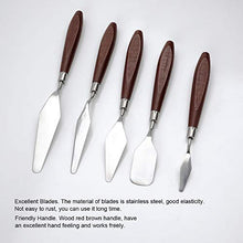 Load image into Gallery viewer, 5 Pieces Painting Knives Stainless Steel Spatula Palette Knife Oil Painting Accessories Color Mixing Set for Oil, Canvas, Acrylic Painting-Lightwish
