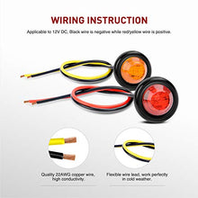 Load image into Gallery viewer, Nilight 10 PCS 3/4 Inch Round Mini LED Clearance Light LED Front Rear Side Marker Indicator Light Bullet Marker Light for Truck RV Car Bus Trailer Van Caravan Boat (12V, Red+Amber), 2 Years Warranty
