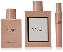Load image into Gallery viewer, Gucci Bloom for Women 3 Piece Set Includes: 3.3 oz Eau de Parfum Spray + 3.3 oz Body Lotion + 0.25 oz Eau de Parfum Fragrance Pen
