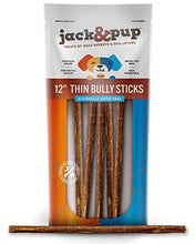 Load image into Gallery viewer, Jack&amp;Pup Premium Thin Dog Bully Sticks 12 inch Bully Sticks for Dogs, Healthy Dog Treats Bully Sticks Odor Free Bully Sticks for Medium Dogs - 100% Beef Dog Chews, Pizzle Chew Sticks for Dogs (5 Pack)
