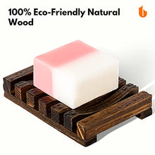 Load image into Gallery viewer, Urbanstrive Eco-Friendly Natural Wooden Soap Dish Soap Saver Holder Soap Tray for Bathroom, Biodegradable, Zero Waste, Plastic Free, Charcoal Color

