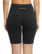 Load image into Gallery viewer, BALEAF Women's 8" High Waist Biker Workout Yoga Running Compression Exercise Shorts Side Pockets Charcoal Size M
