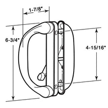 Load image into Gallery viewer, Sliding Glass Door Handle Replacement Set, Patio Mortise Lock 45° Fits 4-15/16” Screw Hole Spacing, White Diecast Non-keyed Reversible Design
