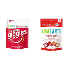 Load image into Gallery viewer, YumEarth Giggles Organic Chewy Candy, Fruit Flavored Snack Packs, Multi, 5 Ounce (Pack of 10) &amp; Organic Lollipops, Assorted Flavors, 50 Count (Packaging May Vary)
