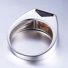 Load image into Gallery viewer, Jewelrypalace Men's Square 2.2ct Genuine Smoky Quartz Wedding Ring 925 Sterling Silver Size 10
