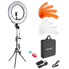 Load image into Gallery viewer, Neewer Ring Light Kit:18"/48cm Outer 55W 5500K Dimmable LED Ring Light, Light Stand, Carrying Bag for Camera,Smartphone,YouTube,TikTok,Self-Portrait Shooting, Black, Model:10088612
