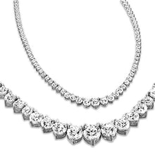 Load image into Gallery viewer, 5 Carat Round 14K White Gold 17"Graduate Diamond Tennis Riviera Necklace (J-K Color, I1-I2 Clarity) Graduating Value Collection 3 Prong
