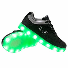 Load image into Gallery viewer, TOLLN Kids Boys Girls Breathable LED Light Up Flashing Sneakers for Children Shoes-9011-Black-38
