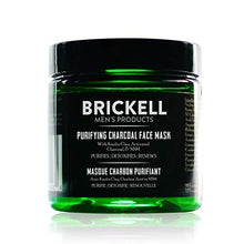 Load image into Gallery viewer, Brickell Men's Purifying Charcoal Face Mask Natural and Organic Activated Charcoal Mask With Detoxifying Kaolin Clay, 4 Ounce, Unscented

