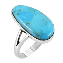 Load image into Gallery viewer, Turquoise Ring Sterling Silver 925 Genuine Gemstones Size 6 to 11 (Turquoise, 11)
