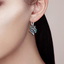Load image into Gallery viewer, Santuzza 925 Sterling Silver Gemstone Flower Earrings Blue Spinel Cubic Zirconia Lily Dangle Earrings for Women
