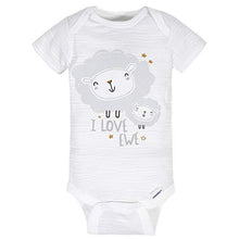 Load image into Gallery viewer, Gerber Baby 8 Pack Short-Sleeve Onesies Bodysuits Multi-Pack, Sheep Grey, 0-3 Months
