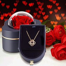 Load image into Gallery viewer, HOMILY Preserved Red Real Rose with I Love You Necklace in 100 Languages Forever Gifts for Girlfriend Mom Birthday Valentine Anniversary Mothers Day Valentines Day Gifts for Her
