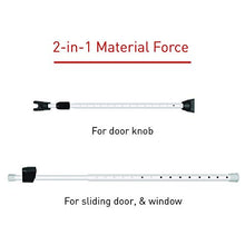 Load image into Gallery viewer, Securityman 2-in-1 Door Security Bar with Alarm &amp; Sliding Door Stopper Security Bar with 120db Loud Alert Siren - Durable &amp; Rugged Iron, Sturdy on Most Floors &amp; Windows (Protects Against Scratches)
