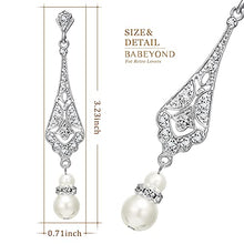 Load image into Gallery viewer, BABEYOND 1920s Vintage Wedding Pearl Dangle Drop Earrings Art Deco Gatsby Earrings (Style 5-Silver)
