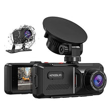 Load image into Gallery viewer, Kingslim D1 Dash Cam Front and Rear with GPS - 1080P Dual Dash Cam for Cars, 3.16'' IPS Wide Screen | 170° Wide Angel | 24H Parking Monitor | Loop Recording | 64GB Supported
