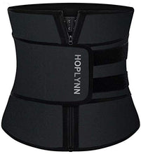 Load image into Gallery viewer, HOPLYNN Neoprene Sweat Waist Trainer Corset Trimmer Shaper Belt for Women , Workout Plus Size Waist Cincher Stomach Wraps Bands Medium Black
