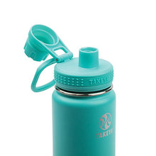 Load image into Gallery viewer, Takeya Actives Insulated Stainless Steel Water Bottle with Spout Lid, 18 oz, Teal
