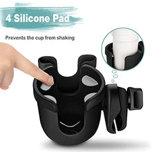 Load image into Gallery viewer, Guiseapue Stroller Cup Holder with Phone Holder, Universal Bottle Holder for Wheelchair, Walker, Bike, Scooter, Stroller Accessories for Uppababy, Nuna, Bugaboo, Doona Stroller, Gifts for Women, Men
