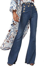 Load image into Gallery viewer, PETER DUNDAS Blue Denim Wide Leg HIGH Waisted Pant, 42IT
