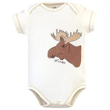 Load image into Gallery viewer, Touched by Nature Unisex Baby Organic Cotton Bodysuits, Moose 5-Pack, 0-3 Months
