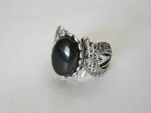 Load image into Gallery viewer, Black Onyx Triple Moon Ring, handmade jewelry wiccan pagan wicca goddess witch witchcraft gothic
