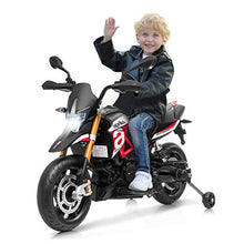 Load image into Gallery viewer, Costzon 12V Kids Motorcycle, Licensed Aprilia Electric Motorcycle Ride On Toy w/ Training Wheels, Spring Suspension, LED Lights, Sounds &amp; Music, MP3, Battery Powered Dirt Bike for Boys &amp; Girls, Red
