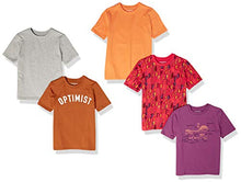 Load image into Gallery viewer, Amazon Essentials Boys' Short-Sleeve T-Shirts, 5-Pack Lightning Skate, Large
