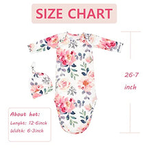Load image into Gallery viewer, Baby Knotted Gowns, Infant Stretchy Swaddle and Hat Set, Newborn Girl Boy Long Sleeves Sleep Sack Suit 0-6 Months, Coming Home Outfits Sleeper Photography Props

